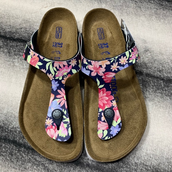birkenstock floral shoes